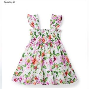 NWT ✨ Janie & Jack Emily smocked dress in White Dahlia floral print - size 16